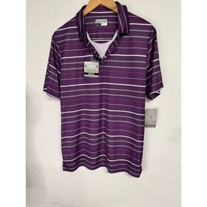 PGA Tour | New w/tags Men's Purple Striped stretch polo‎ Shirt | size medium